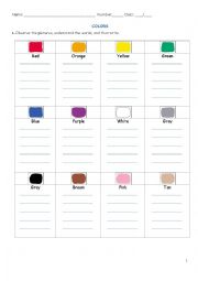 English Worksheet: Colors