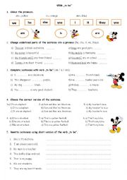 English Worksheet: verb TO BE