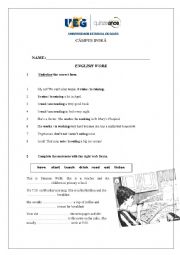 English Worksheet: english work