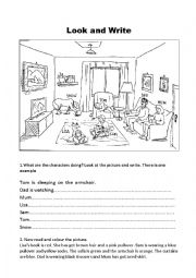 English Worksheet: Look and Write