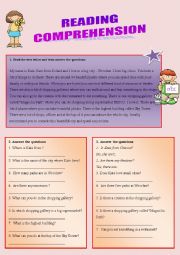 English Worksheet: Reading comprehension