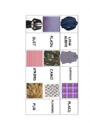 English Worksheet: CLOTHES MEMORY GAME