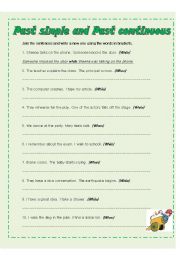 English Worksheet: when and while