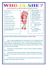 English Worksheet: WHO IS SHE?