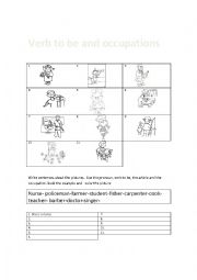 English Worksheet: Verb to be and occupations