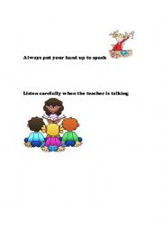 English Worksheet: Classroom Basic Rules 