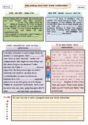 English Worksheet: KIDS TALKING ABOUT THEIR FAMILY RELATIONSHIPS