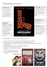 English Worksheet: Codes and Conventions of a Film Poster