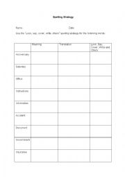 English Worksheet: Spelling words on Forms