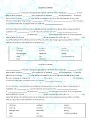 English Worksheet: British Christmas Fill in the Blanks
