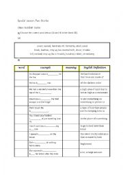 English Worksheet: words