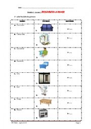 English Worksheet: DESCRIBING A HOUSE 