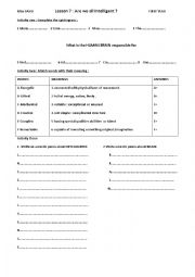 English Worksheet: Lesson 8 Are we all intelligent?