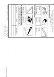 English Worksheet: school objects
