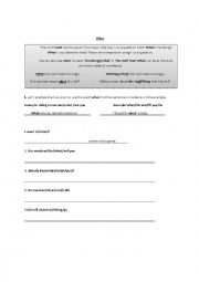 English Worksheet: What - Relative Clause