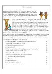 English Worksheet: English Comprehension: Running Bear