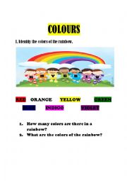 English Worksheet: Colours