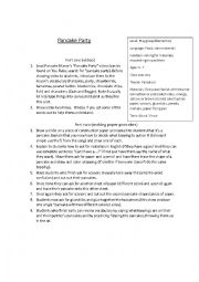 English Worksheet: Pancake Party