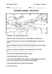 English Worksheet: Christopher Columbus