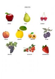 English Worksheet: Fruit basic