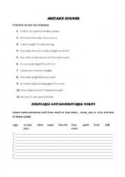 English Worksheet: Find the mistakes!