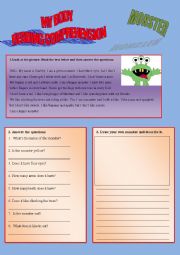 English Worksheet: Reading comprehension - My body