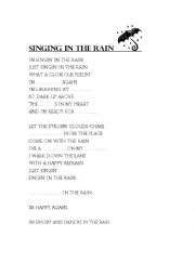 English Worksheet: singins in the rain