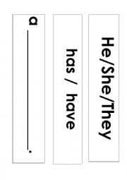 Sentence Structure:  He/she/they....   has/have