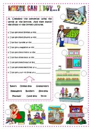 English Worksheet: Where can I buy...?