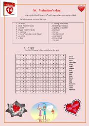 English Worksheet: St. Valentine Day