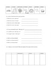 English Worksheet: food and days of the week