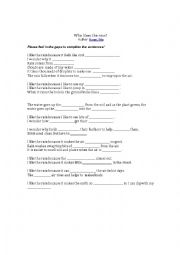 English Worksheet: Who Likes the Rain