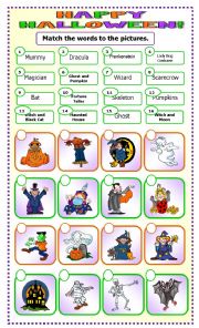 English Worksheet: Halloween: matching_1