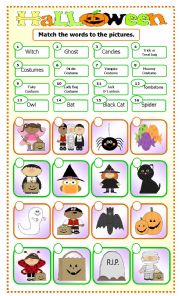 English Worksheet: Halloween: matching_2
