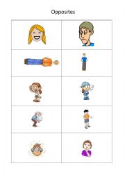 English Worksheet: Memory game. Opposites