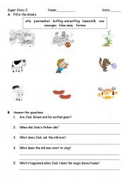 Jack and the beanstalk worksheet