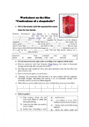 English Worksheet: Worksheet on the film 