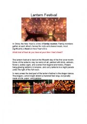 English Worksheet: Lantern Festival and Tangleds I See The Light