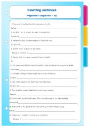 English Worksheet: Rewriting sentences