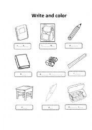 English Worksheet: School objects