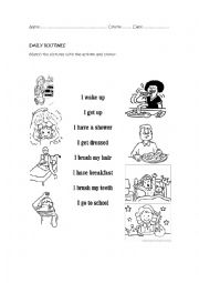 English Worksheet: Daily routines