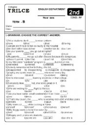 English Worksheet: mid-term exam