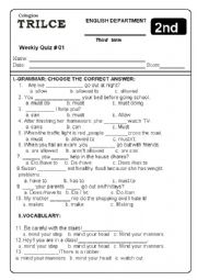 English Worksheet: QUIZ ABOUT MODALS