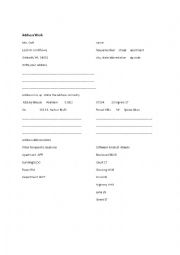 English Worksheet: Practicing address information