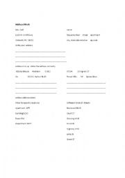 English Worksheet: Practicing address information