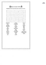 Leisure - wordsearch