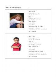 English Worksheet: identity cards