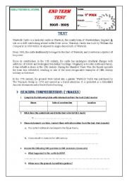 English Worksheet: End Term Test 1 (TECHNICAL prep schoolTUNISIA )