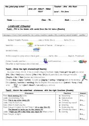 English Worksheet: A TEST