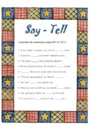 say and tell